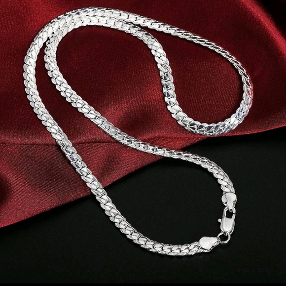 NEW 2pcs Set - 16" 925 STERLING SILVER FLAT SNAKE CHAIN NECKLACE & 8" BRACELET - Picture 9 of 14